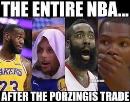 Cbs sports has the latest nba basketball news, live scores, player stats, standings, fantasy games, and projections. Nba Memes Breaking Knicks Trade Kristaps Porzingis To The Mavs Full Details Bit Ly Porzingistrade Facebook