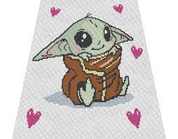 The Child Baby Yoda C2c Crochet Pattern Written Row By Row Stardust Gold Crochet