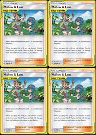 Amazon.com: Pokemon Mallow & Lana 198/236 - Cosmic Eclipse - Tag Team  Trainer Supporter Card Lot - Playset x4 : Toys & Games
