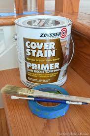 The Best Primer Ever Painting Stair Spindles And Stair Risers Painted Stairs Stair Spindles Painted Wood Stairs