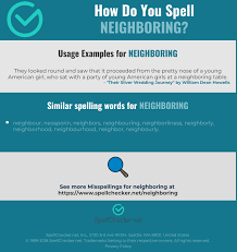 Correct Spelling For Neighboring Infographic Spellchecker Net