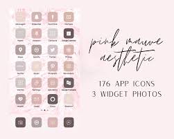 Pink Mauve Neutral Aesthetic 176 Ios 14 App Icons Ios14 Widget Photos Widgetsmith Shortcuts Ios Widget Covers Ios 14 Icon Pack App Icon Icon App
