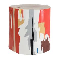Lyrical Modern Hand Painted Log Table Painted Table Hand Painted Stools Hand Painted
