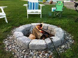 Two Layers Of Stone Glued Together With A Bit Of Cocking And Filled With A Base Of River Rock Garden Yard Ideas Diy Outdoor Decor Fire Pit
