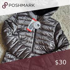 New Andrew Marc Reversible Puffer Jacket Coat Reverse Fashion Gray Shell Puffer