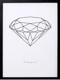 Bloomingville Lijst Met Grafische Print Diamant Diamond Tattoo Designs Triangle Art Geometric