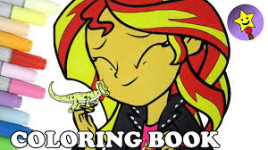 The main character of the cartoon. Sunset Shimmer And Ray Coloring Book Page Mlpeg My Little Pony Equestria Girls Coloring Page Youtube