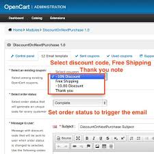 Check spelling or type a new query. Opencart Discount On Next Purchase Email Discount Code After Purchase