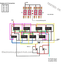 Digital Clock Circuit Using Basic Ics Electronics Projects Diy Digital Clocks Electronics Projects