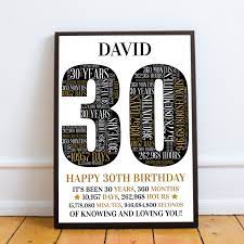 Check spelling or type a new query. 30th Birthday Gift Personalised Word Art Print 30th Accessories