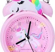 TCJJ Unicorn Alarm Clock for Girls Kids, Cute Bedroom Decoration, Non Ticking Silent Second Hand, w/Backlight Super Loud Twin Bell, for Kids Unicorn ...