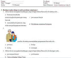 Aug 18, 2021 · materi pada soal uts tematik terpadu kelas 6 sd semester 1 k13 ini di ambil dari buku kelas 6 kurikulum 2013 revisi 2018, selain itu soal tersebut dibuat dengan menggunakan aplikasi pengolah microsoft word sehingga dapat anda edit/ disesuaikan dengan kebutuhan. 100 Contoh Soal Uts Pts Tematik Kelas 6 Sd Mi Semester 1 Kurikulum 2013