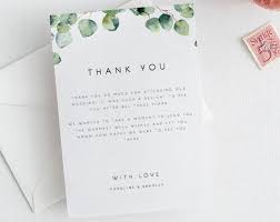 Greenery Wedding Thank You Card Template Eucalyptus Thank You Note Wedding Silver Leaf Wedding Thank You Cards Wedding Thank You Wedding Stationery Inspiration