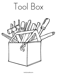 Ever wonder how to make a coloring book for your kids? Tool Box Coloring Page Twisty Noodle