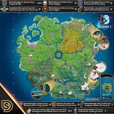 This map will show you season 1 week 3 of fortnite chapter. Cheat Sheet Map For All Week 8 Dive Challenges In Fortnite Fortnite Intel