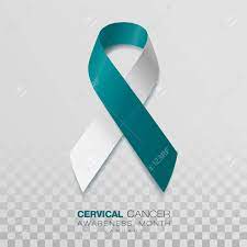 A light purple or lavender ribbon is generally used to represent all cancers as a whole. Cervical Cancer Awareness Month Teal And White Ribbon Isolated Royalty Free Cliparts Vectors And Stock Illustration Image 129731536