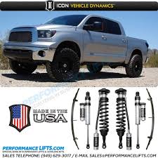 Each kit has been subjected to punishing real world testing to develop the optimal damping curves and spring rates for your vehicle. Icon Vehicle Dynamics 2007 2020 Toyota Tundra Suspension Package Stage 4