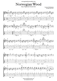 Norwegian Wood Arranged For Fingerstyle Guitar By Bill Tyers Fingerstyle Guitar Guitar Sheet Music Guitar Songs