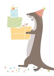 Postkarte Zum Geburtstag Konfetti Otter Postkarten Geburtstag Geburtstagsideen