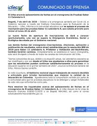 La prueba será electrónica y la puedes presentar desde casa. Secretaria De Educacion Yumbo On Twitter La Secretaria De Educacion Municipal Comparte Comunicado De Prensa Donde El Instituto Colombiano Para La Evaluacion De La Educacion Icfes Anuncia El Aplazamiento De Inscripcion Y