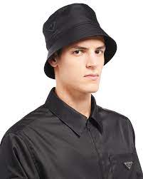 Black Re Nylon Bucket Hat Prada