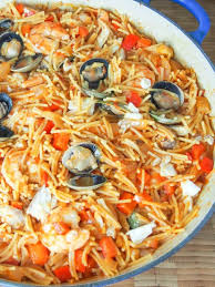 Fideua Catalan Pasta Paella Caroline S Cooking Paella Seafood Dishes Catalan Recipes