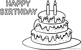 Free printable birthday cake coloring pages for kids. Three Tier 2nd Birthday Cake Coloring Page Coloringall