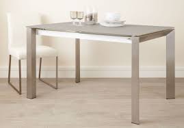 Eve Frosted Glass Extending Dining Table In Grey And Brushed Dining Table Narrow Dining Tables Long Narrow Dining Table