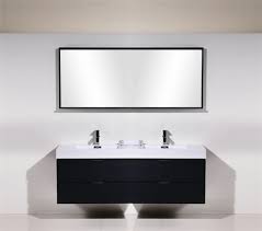Purchasing a bathroom vanity without a top allows you more freedom to create a different look. Bliss 72 Black Wall Mount Double Sink Modern Bathroom Vanity