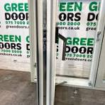 Grey Aluminium Casement window | Green doors