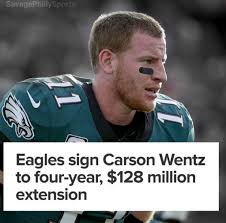 6 years ago today the #Eagles gave wentz a 💰 At the time he was the  highest paid QB in the league