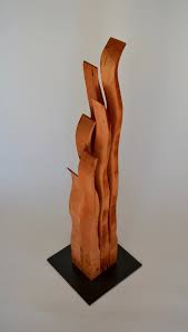 Presence of contemporary art in the sculptural works of the artist. Abstract Wood Sculptures Flow Series Lutz Art Design