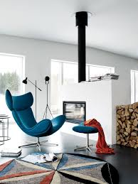 Imola Chair And Footstool In Petrol Felt Living Room Designs Room Design Retro Living Rooms