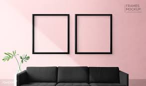 Download Download Premium Psd Of Frame Mockup In A Living Room 586112