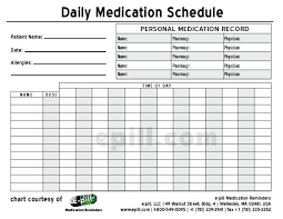 Free Daily Medication Schedule Free Daily Medication Chart