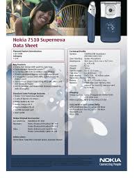 Nokia 7510 Supernova Data Sheet