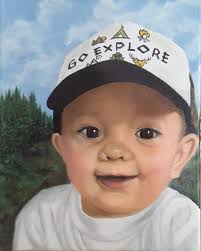 Acrylic painting of cousin's little boy Rhett