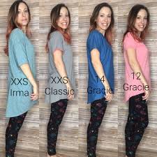 Lularoe Irma Classic And Gracie Comparison Side View