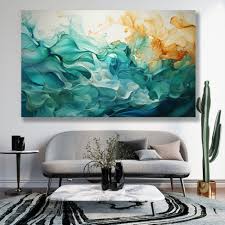 Tablou Canvas-Abstract Blue Waves – The Print Studio