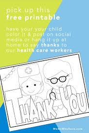 Free Kids Coloring Page Thank You Healthcare Workers Momswhosave Com Free Kids Coloring Pages Coloring For Kids Free Kids