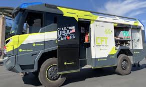 A Fire Truck For The Future That S The Idea Behind Rosenbauer America S All Electric Concept Fire Truck Which Stopped In Ph Fire Trucks Trucks Electric Fires