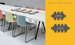 If you are planning to buy new meeting table for your office but not sure about the size, the following meeting table size guide will help choose the best conference table size based on your meeting room dimensions. What Size Meeting Table Space Per Person Spaceist Buying Guides