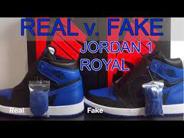 Air jordan 1 royal toe fake. Air Jordan 1 Retro Royal 2017 Real V Fake Comparison Youtube