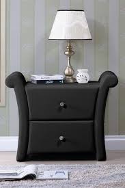 Wholesale Interiors Victoria Matte Black Pu Leather 2 Storage Drawers Nightstand Bedside Table Hautelook Black Bedside Table Bedside Night Stands Wholesale Interiors