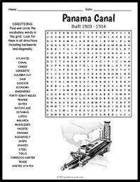 Panama Canal Word Search Puzzle By Puzzles To Print Tpt Panama Canal Panama Geography Worksheets