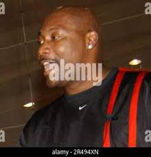 US Navy Former NBA player Jerome Kersey addresses a group of kids