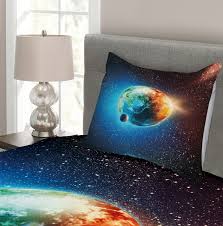 Find the perfect furniture & decor for your bedroom or bathroom at hayneedle, where you can buy online while you explore our room designs and curated looks for tips, ideas & inspiration to help you along the way. Space Quilted Bedspread Pillow Shams Set Rocket Earth Stars Ufo Print Quilts Bedspreads Coverlets Home Garden
