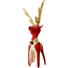 Title Vintage Red Deer Stuffed Plush Animal Christmas Reindeer With Bell Japan Mid Century Price 16 Usd Ca Plush Animals Vintage Deer Christmas Reindeer