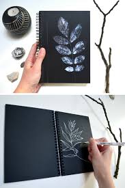 Black Art Print Notebook Botanical Paper Sketchbook Writing A 5 Journal Blank Bullet Stationery Spiral Floral Planner Teacher Gif Cizim Egitimleri Cizim Defter