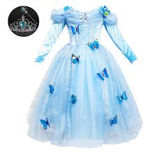 Cinderella Birthday Dress For 3 Year Old Girls Princess Birthday Dresses For Toddlers 3 12 Years Old Light Blue Long Sleeved Girls Princess Halloween Costume Kids Party Dresses Disney Inspired Dresses
